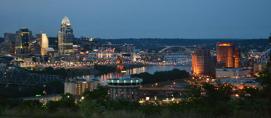 Cincy By Night Photograph by Suzyqphotography