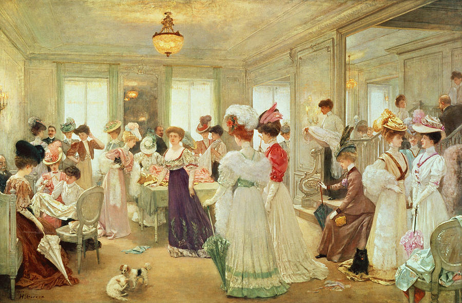 Henri Gervex Painting - Cinq Heures Chez Le Couturier Paquin, 1906 by Henri Gervex