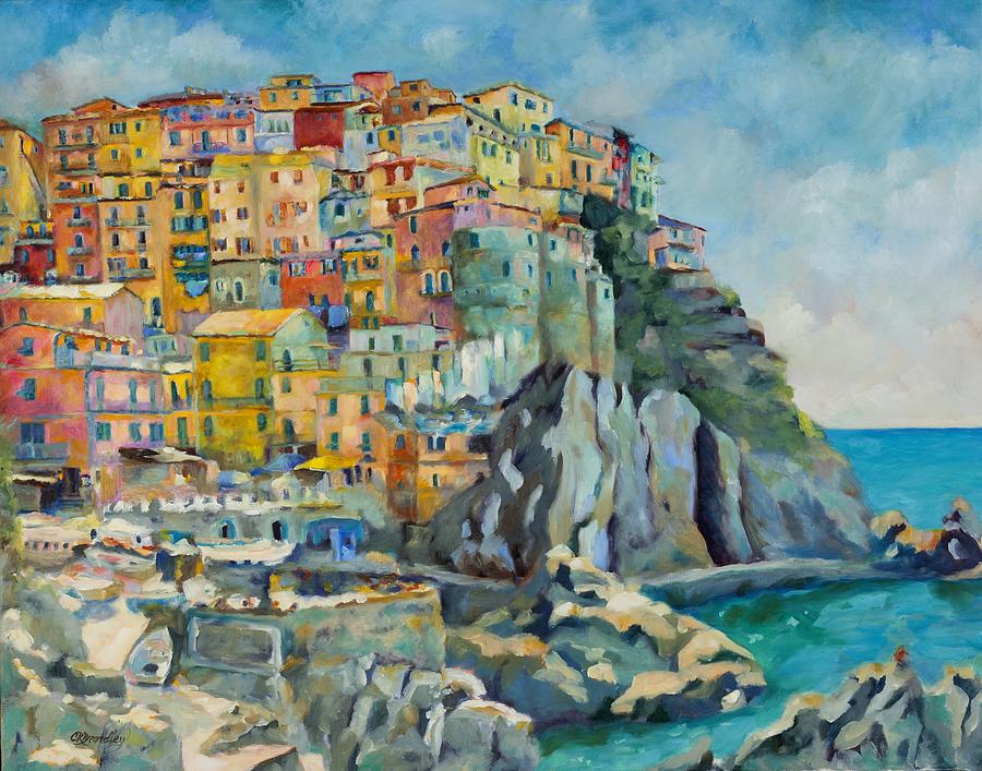 Boat Painting - Cinque Terre by Chris Brandley