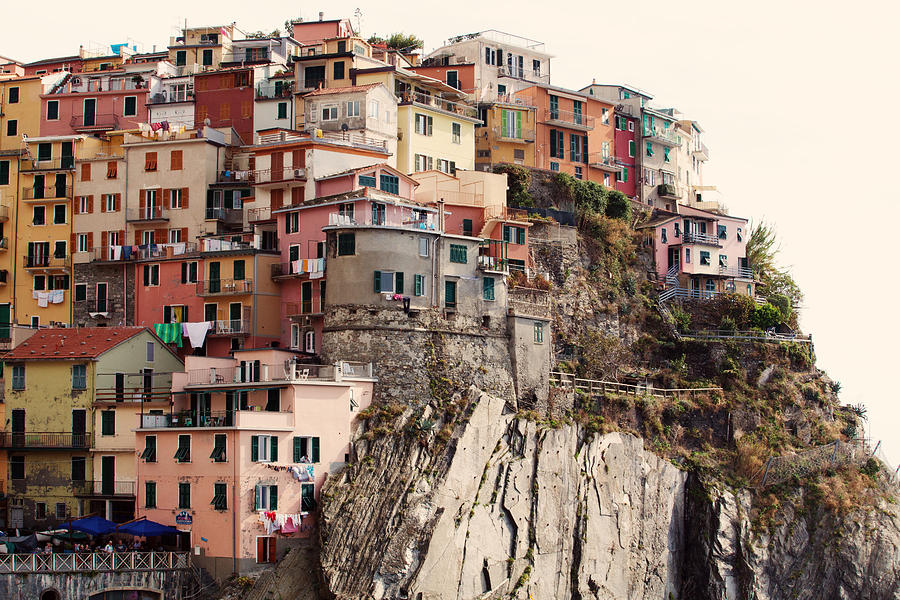 Landscape Photograph - Cinque Terre Mediterranean Coastline by Kim Fearheiley