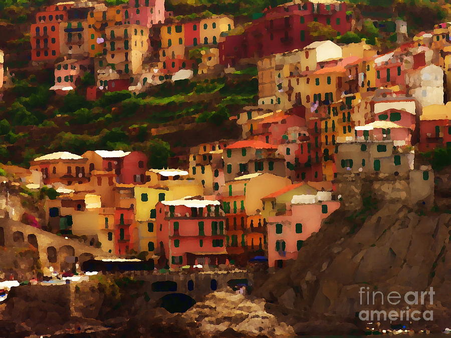 Cinque Terre - Manarola - Abstract by Jacqueline M Lewis Cinque Terre - Manarola - Abstract by Jacqueline M Lewis