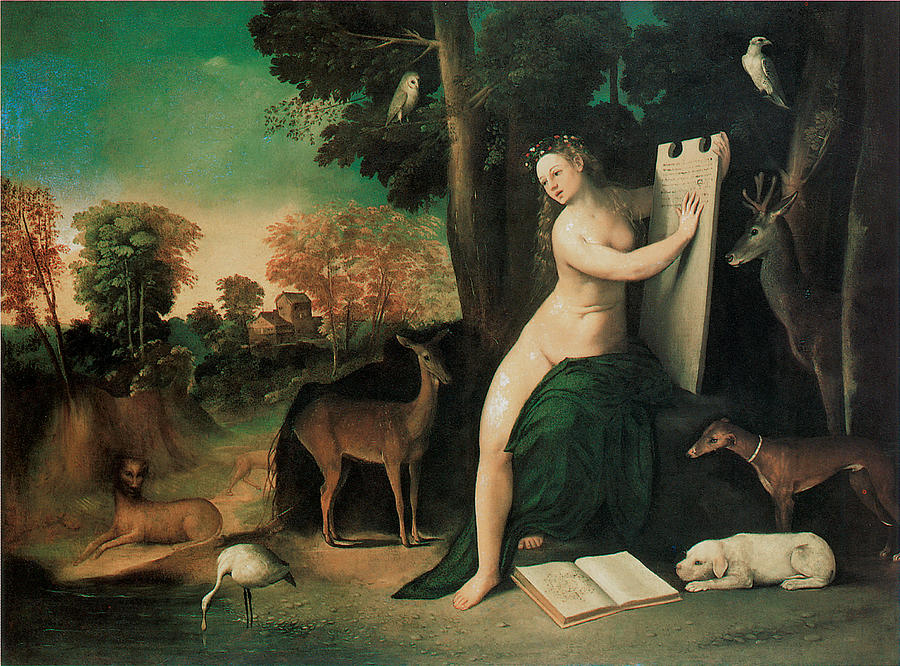 Dosso Dossi Painting - Circe and Her Lovers in a Landscape by Dosso Dossi