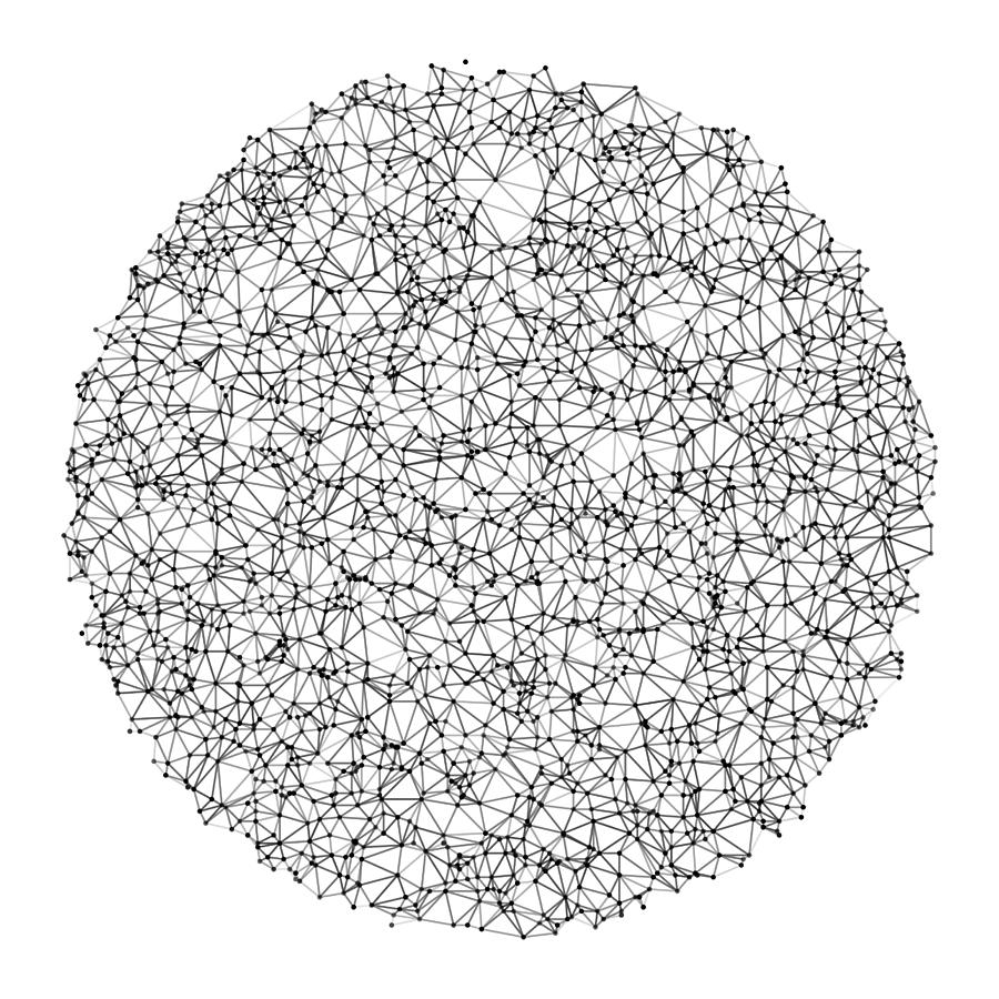 Circle Network Black And White Drawing by FrankRamspott