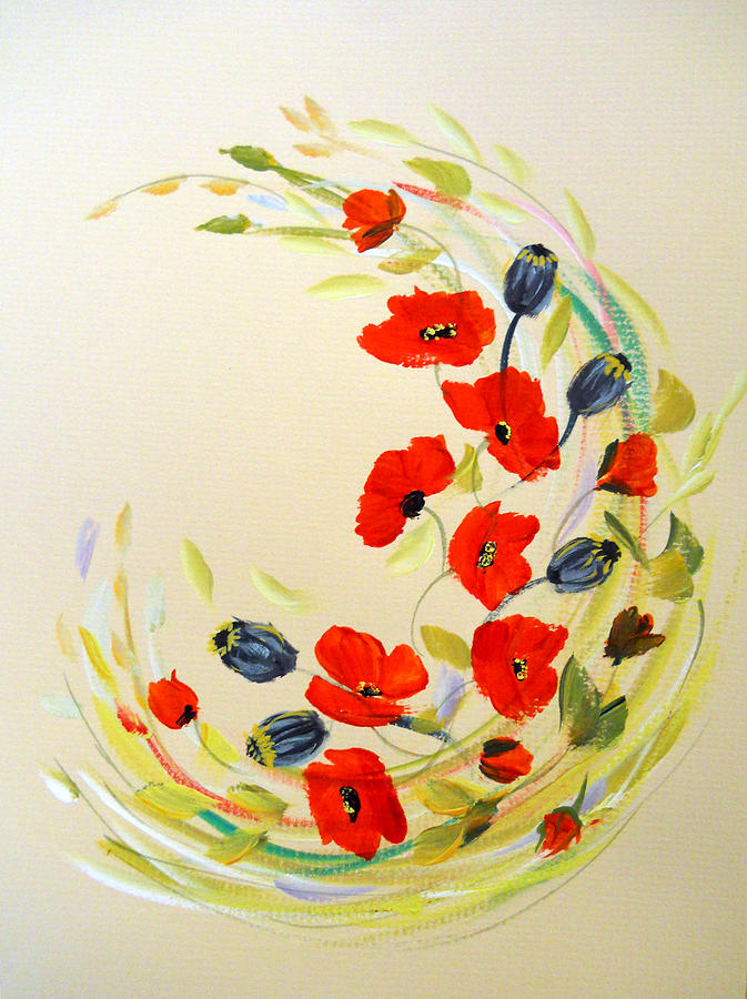 Circle of Poppies Painting by Dorothy Maier
