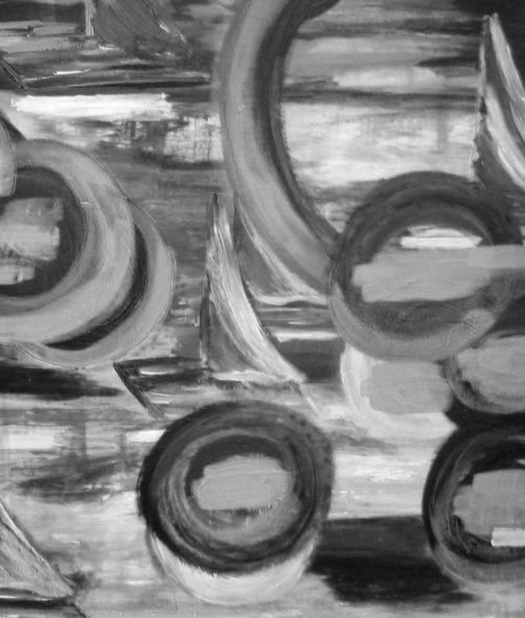 Circles and Boats Squared Painting by Dora Wacker Fine Art America