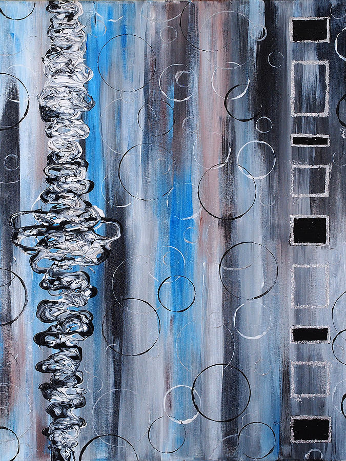 Circles and Silver Painting by Wendy Provins