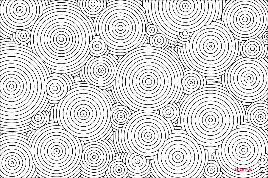 Black And White Digital Art - Circles by E B Schmidt