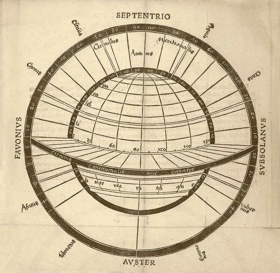Circles On Earth Globe Photograph by Library Of Congress