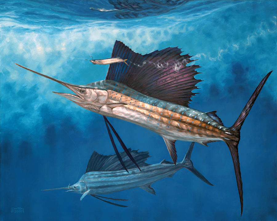 Circling The Bait Painting by Don Ray