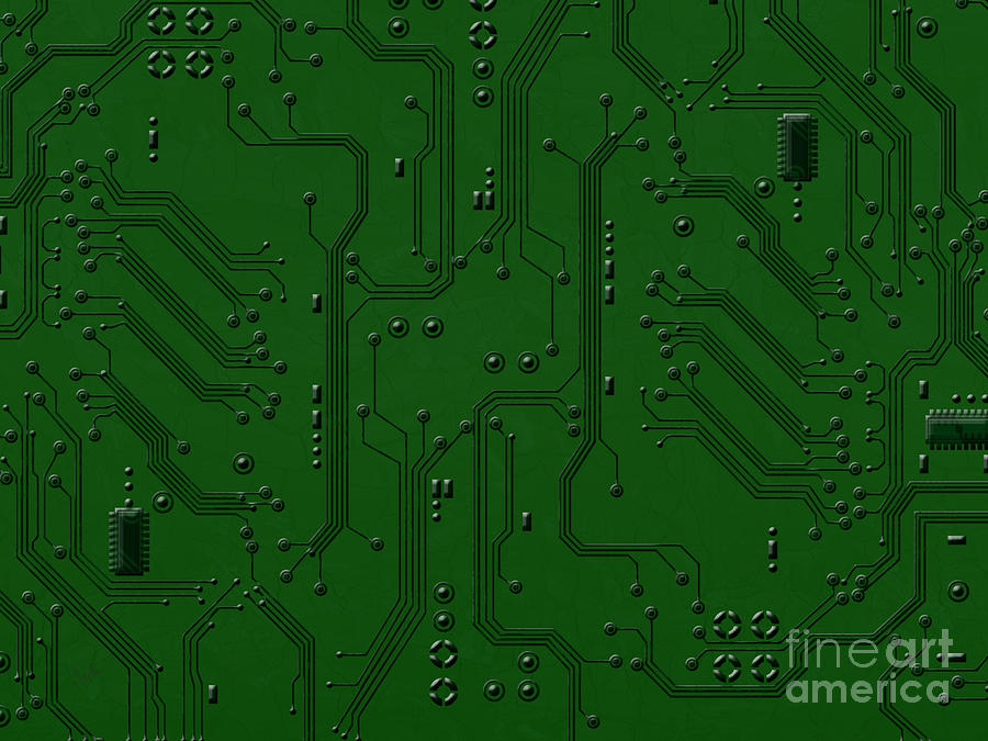 Abstract Digital Art - Circuit Board by Peter Awax