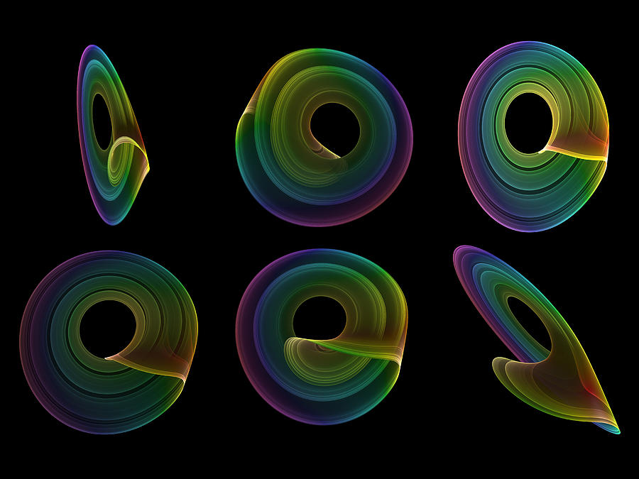 Circular Rainbow Fractal Grouping Digital Art by Denise Beverly