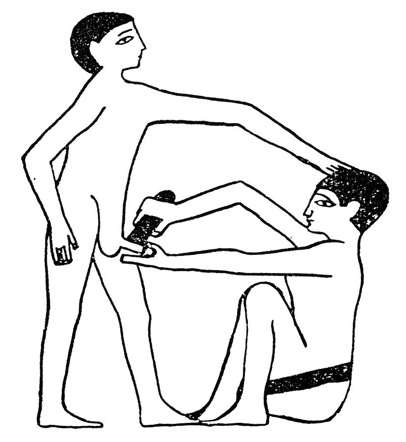African Drawing - Circumcision, C2200 B by Granger