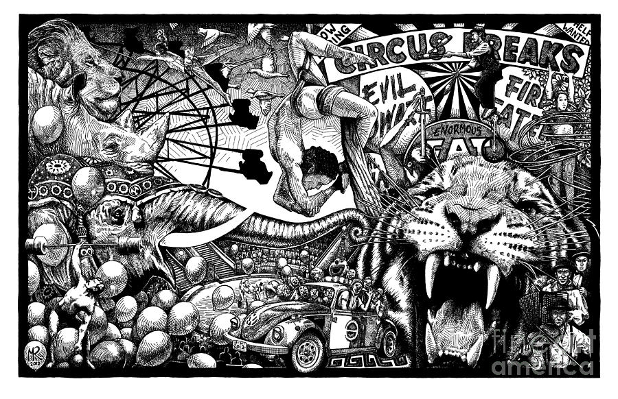 Circus Breaks Drawing by Matthew Ridgway