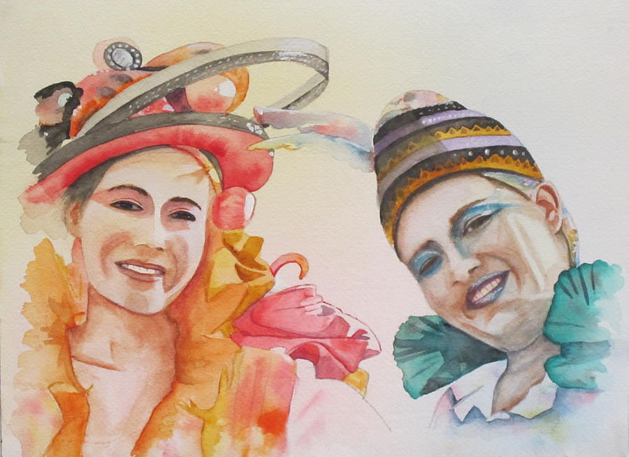 Circus Girls I Watercolor Painting by Kimberly Walker