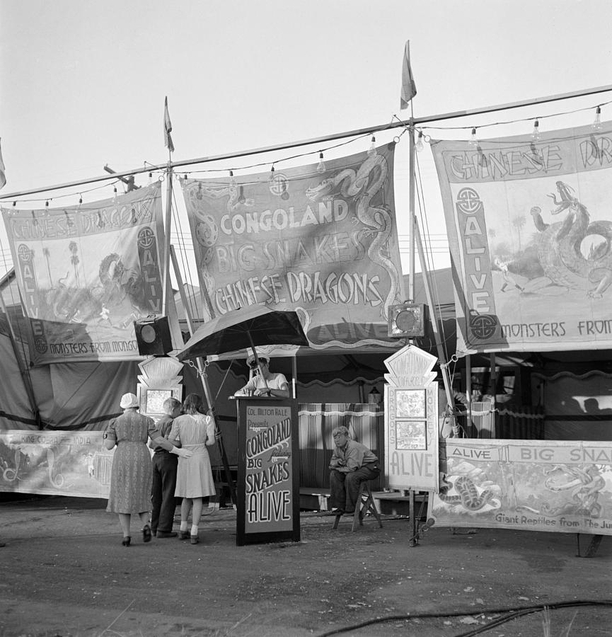 Circus Sideshow, 1942 Photograph by Granger
