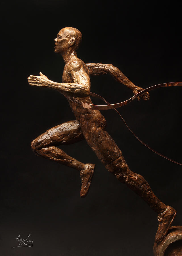 Olympic Runner Citius Altius Fortius  Sculpture by Adam Long