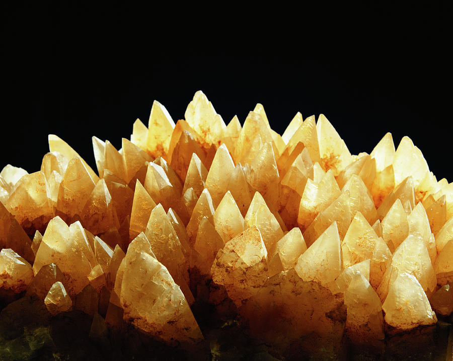 Citrine Photograph - Citrine Crystals by Martin Bond/science Photo Library
