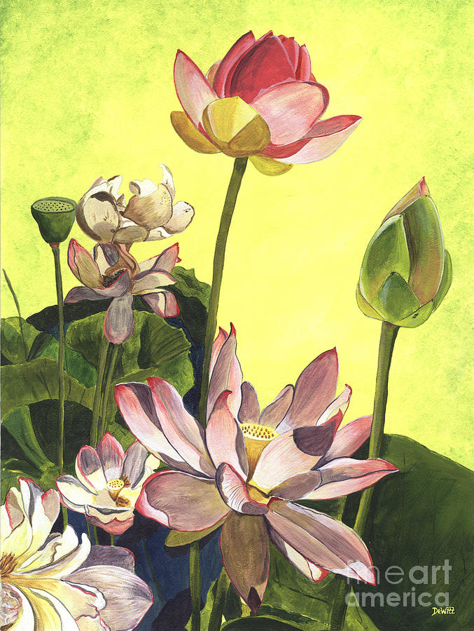 Citron Lotus 1 Painting by Debbie DeWitt