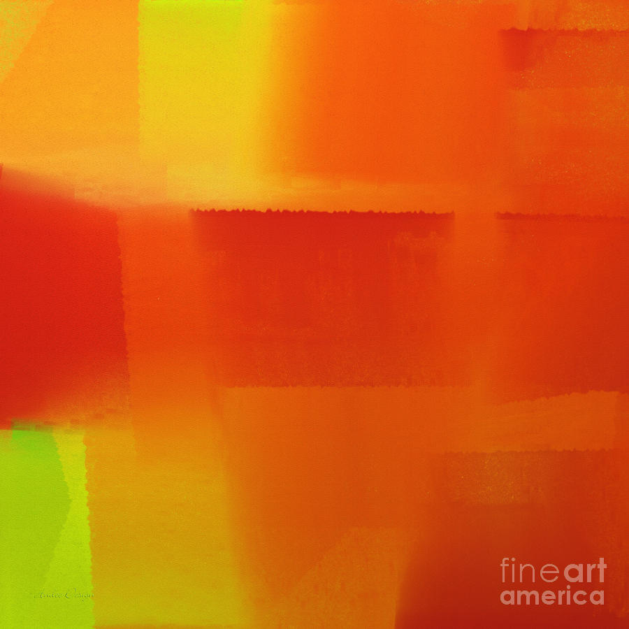 Citrus Connections Abstract Square 1 Digital Art by Andee Design
