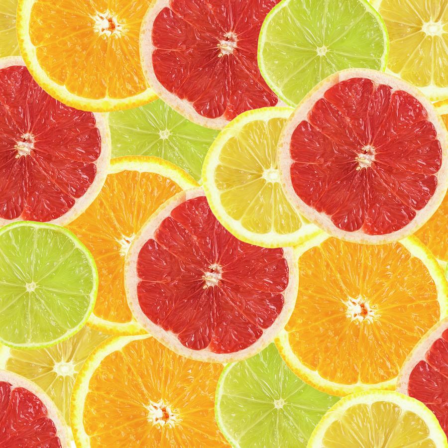 Fruit Photograph - Citrus Fruit Slices by Science Photo Library