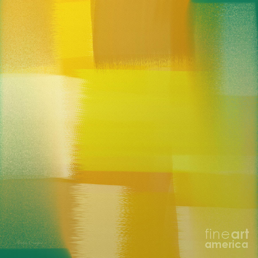 Citrus Motion Abstract Square Digital Art by Andee Design