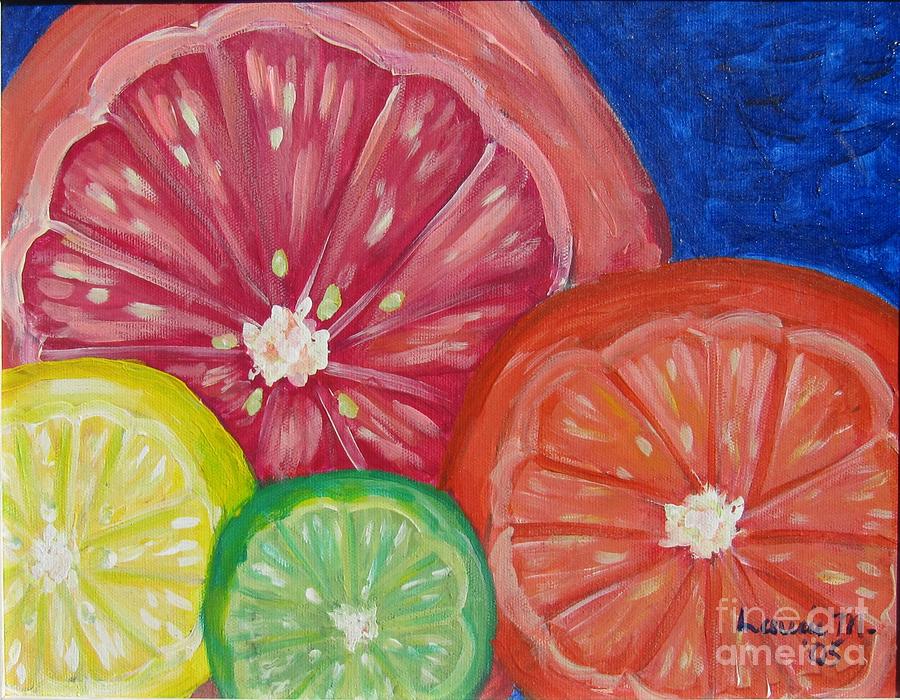 Citrus Slices Painting by Laurie Morgan