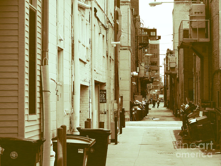 University Of Michigan Photograph - City Alleyway by Phil Perkins