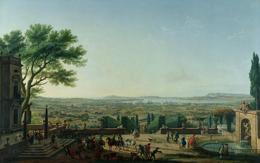 Landscape Photograph - City And Port Of Toulon, 1756 Oil On Canvas by Claude Joseph Vernet