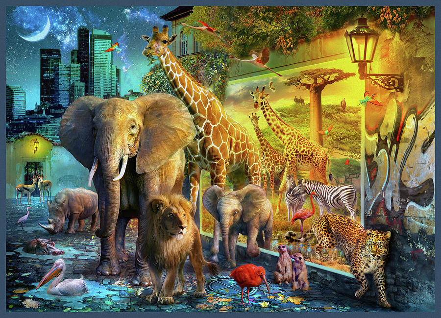City Animals Drawing by MGL Meiklejohn Graphics Licensing