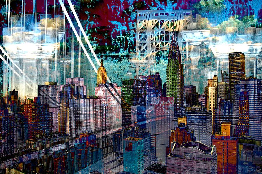 City Art Squire Differed Bright Digital Art by Mary Clanahan - Fine Art ...