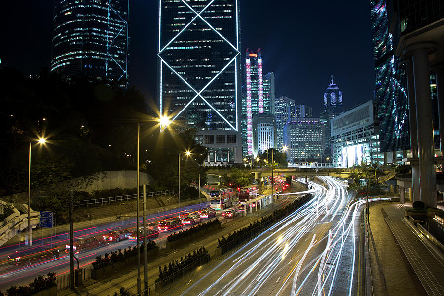 City At Night Photograph by Bryan Leung