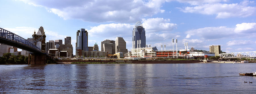 Architecture Photograph - City At The Waterfront, Ohio River by Panoramic Images