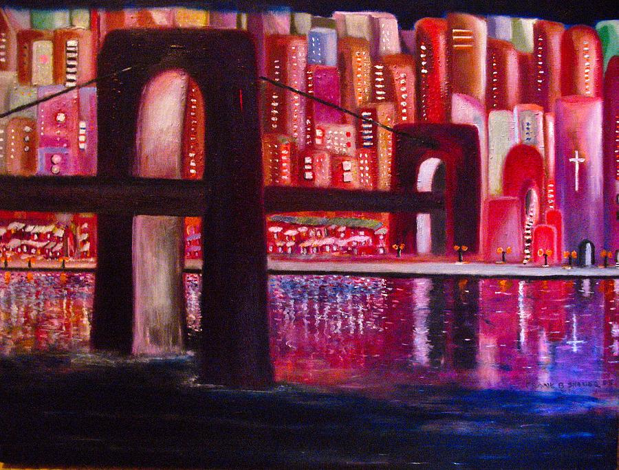 City Bridge Painting By Frank B Shaner