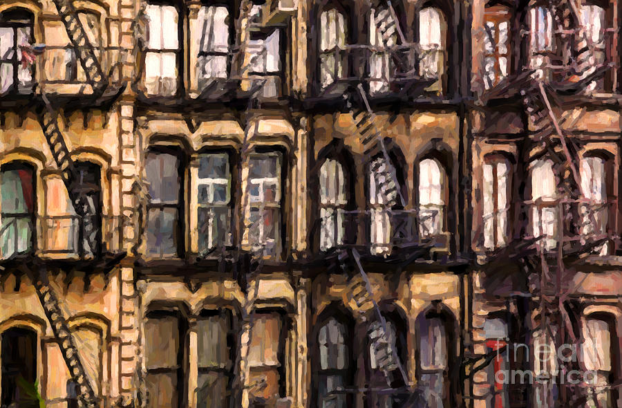 New York City Photograph - City Brownstones by Diane Diederich