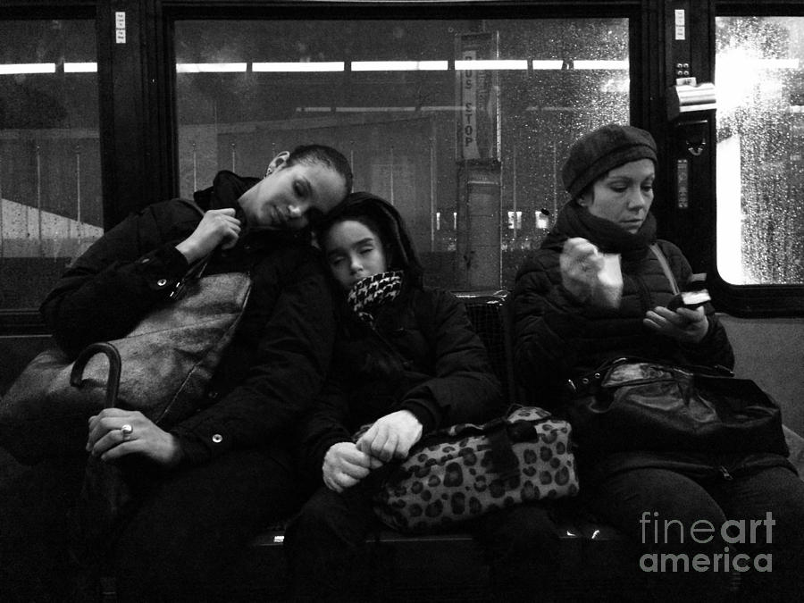 Black And White Photograph - City Bus by Miriam Danar
