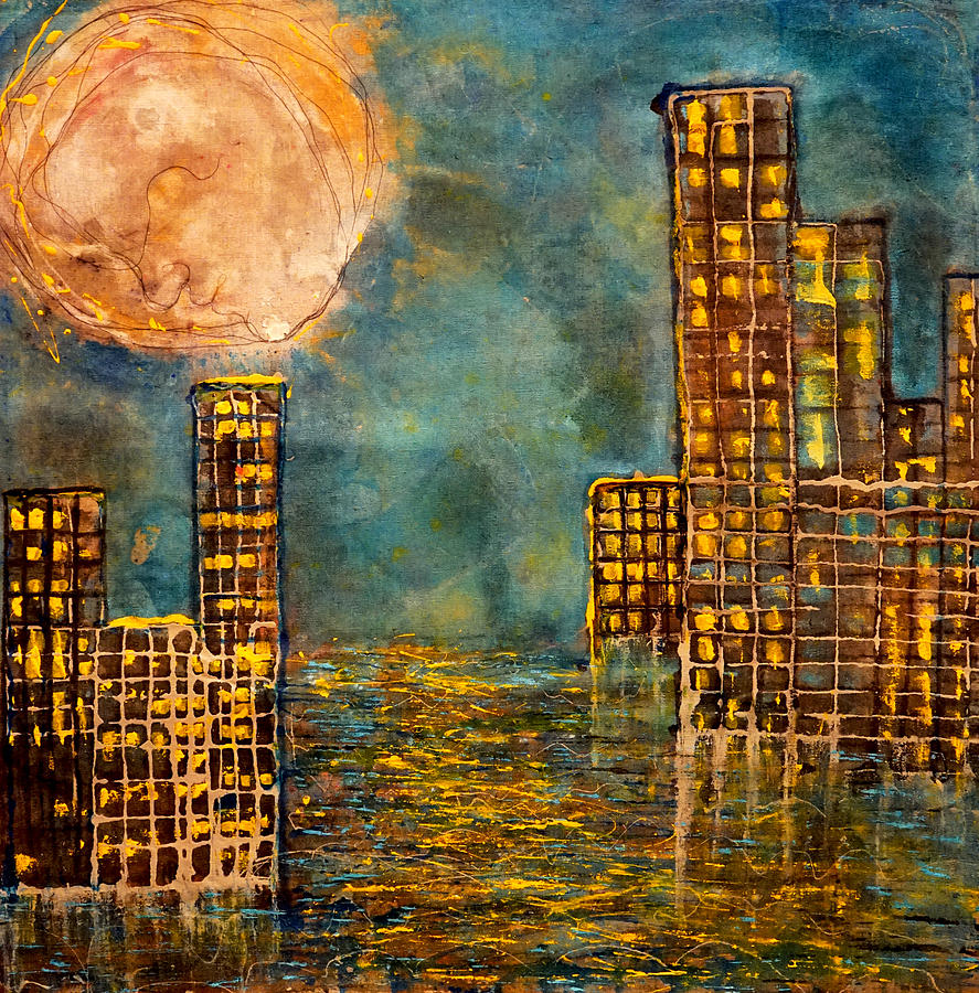 City by the Sea of Love  Painting by Giorgio Tuscani