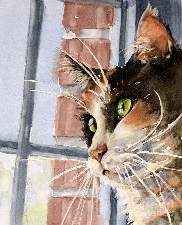 City Cat Painting by Judith Levins