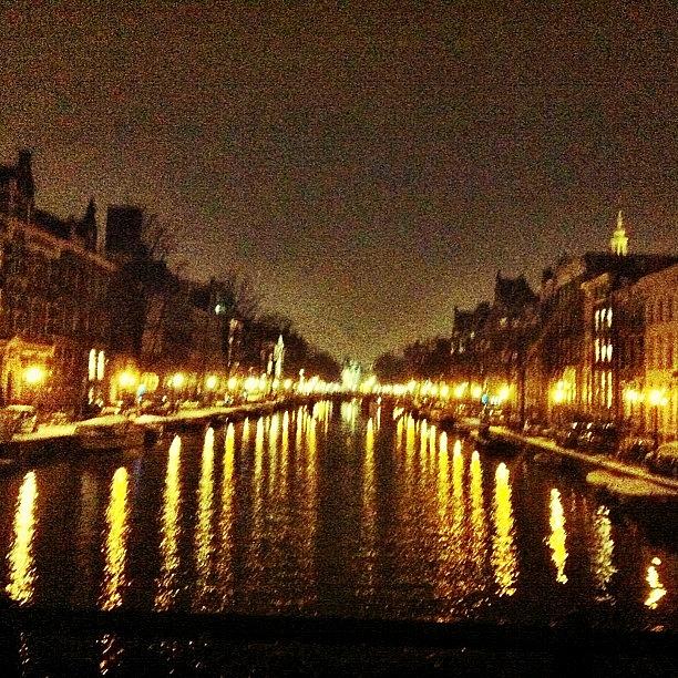 City Photograph - #city #citylights #amsterdam  #night by Elisabeth  Ostreng