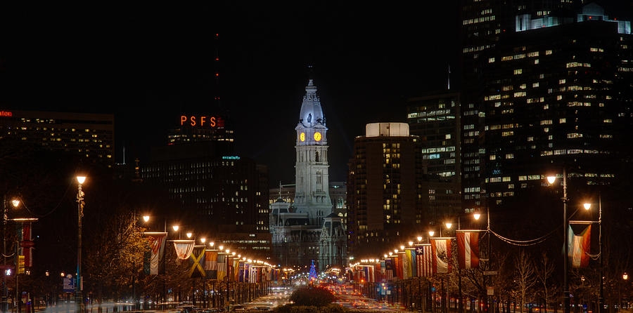 City Hall at Night Photograph by Jennifer Ancker