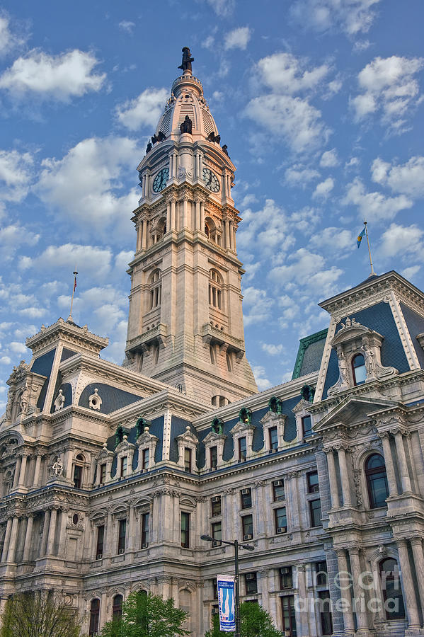 City Hall Clock Tower Downtown Phila PA Photograph by David Zanzinger