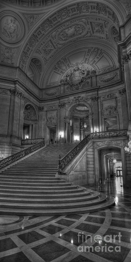 Black And White Photograph - City Hall Grand Stairs by David Bearden Black And White Photograph - City Hall Grand Stairs by David Bearden
