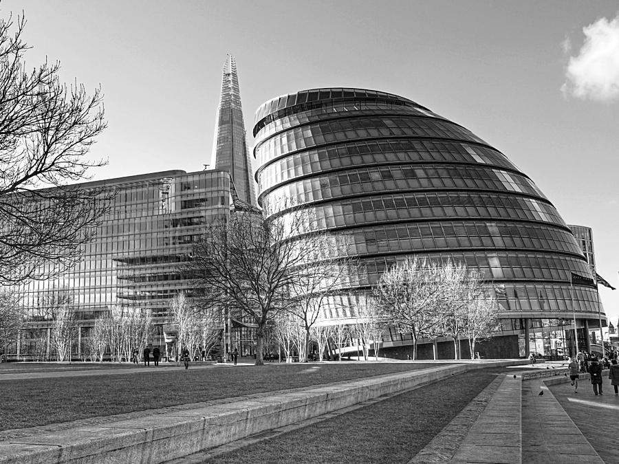 London Photograph - City Hall London and The Shard by Gill Billington