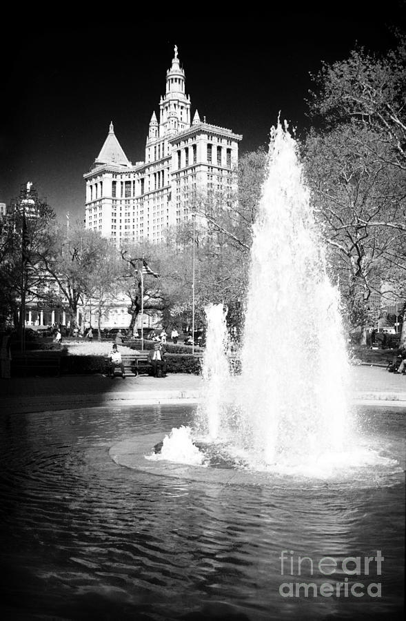 City Hall Park Fountain 1990s Photograph by John Rizzuto