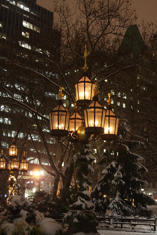 City Hall Park Lights Photograph by Vadim Levin
