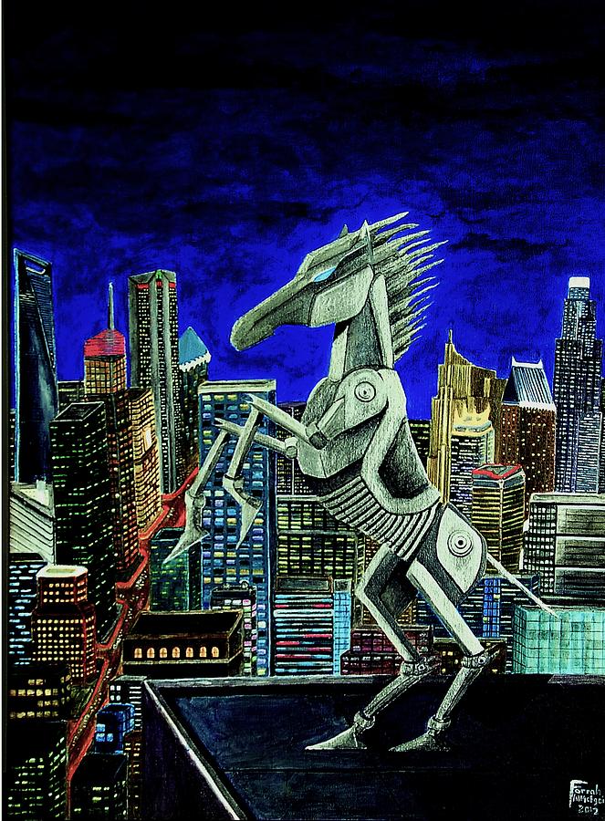 Los Angeles Painting - City Horse by Farah Almefgai