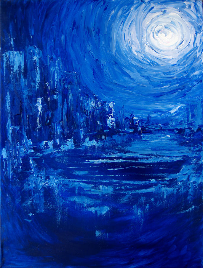 New York City Painting - City In Blue by Christine Cobden