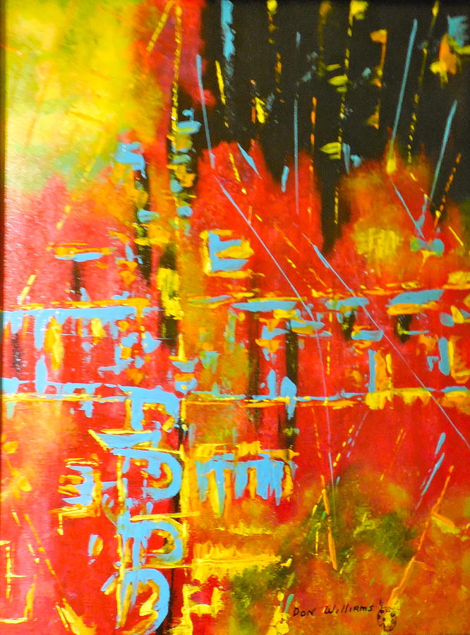 Red Painting - City Lights by Don Williams Red Painting - City Lights by Don Williams