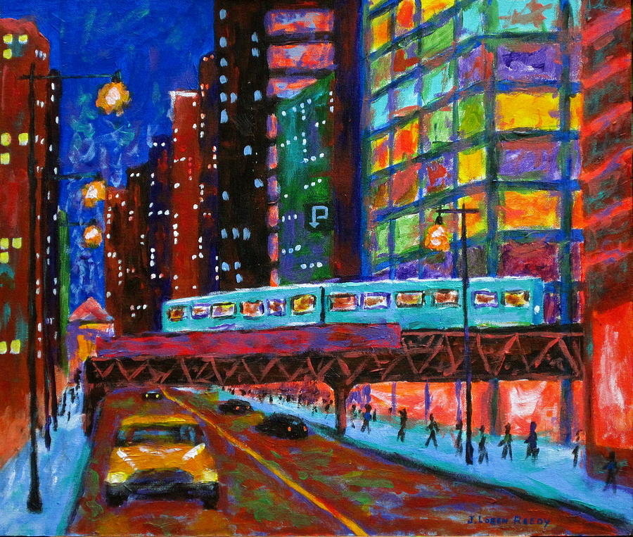 City Lights Painting by J Loren Reedy