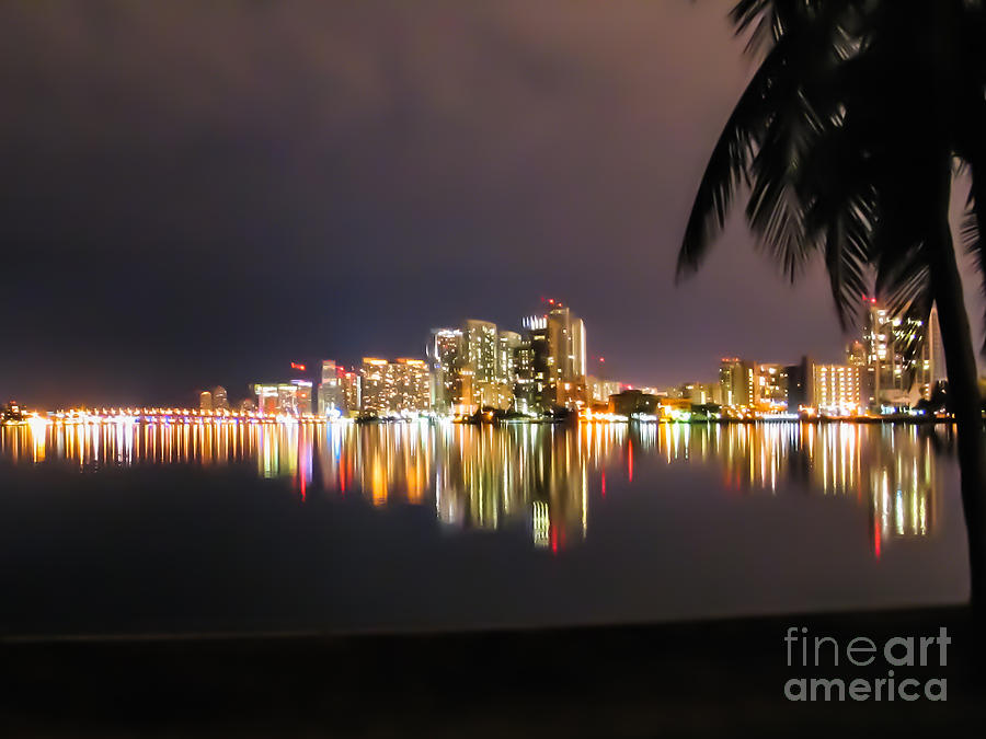 City Lights Miami Skyline Photograph by Rene Triay FineArt Photos