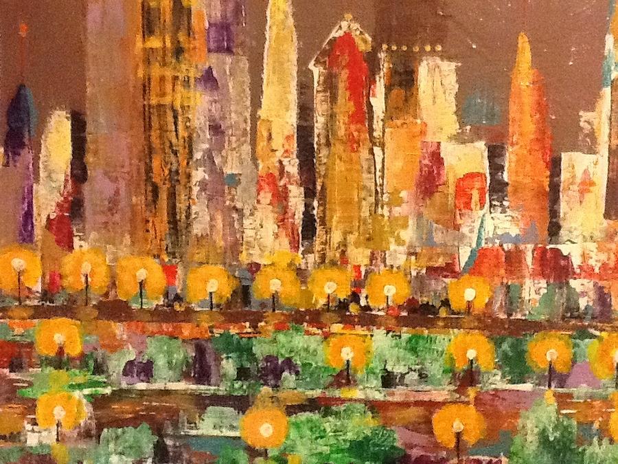 Cityscape Painting - City Lights by Omar Hafidi  